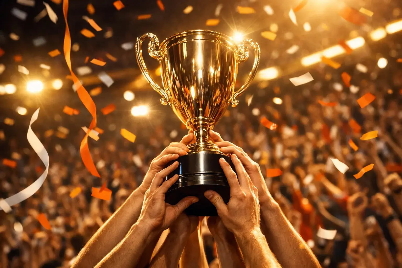 NBA kampioenschap trofee met confetti en viering