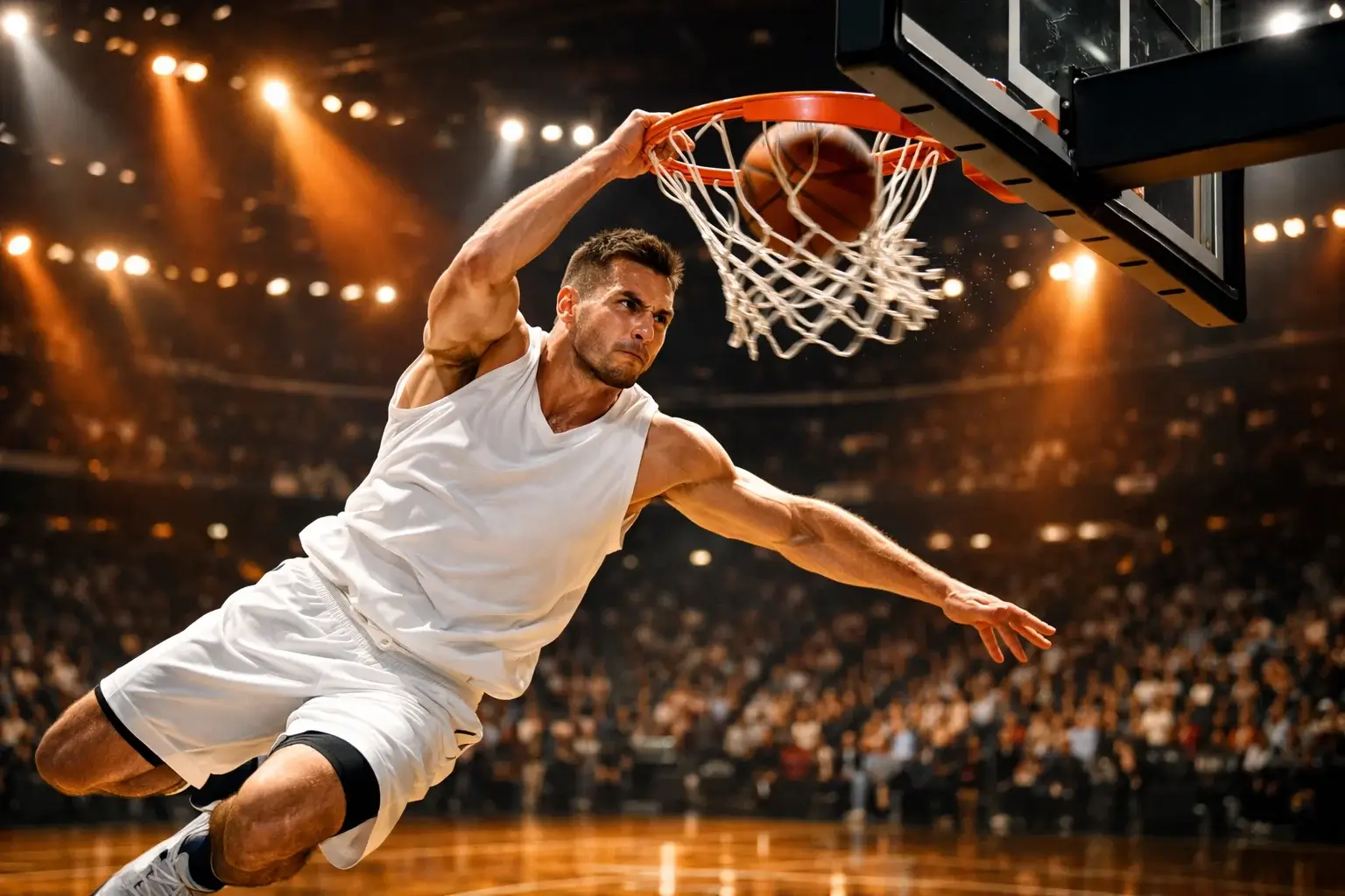 Basketbal wedden Nederland - NBA speler maakt een dunk tijdens professionele wedstrijd