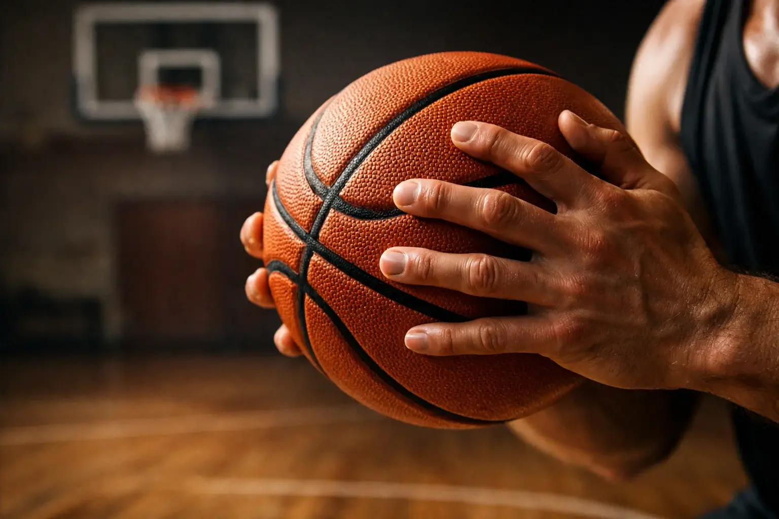 Basketballer maakt een schot met tactisch overzicht