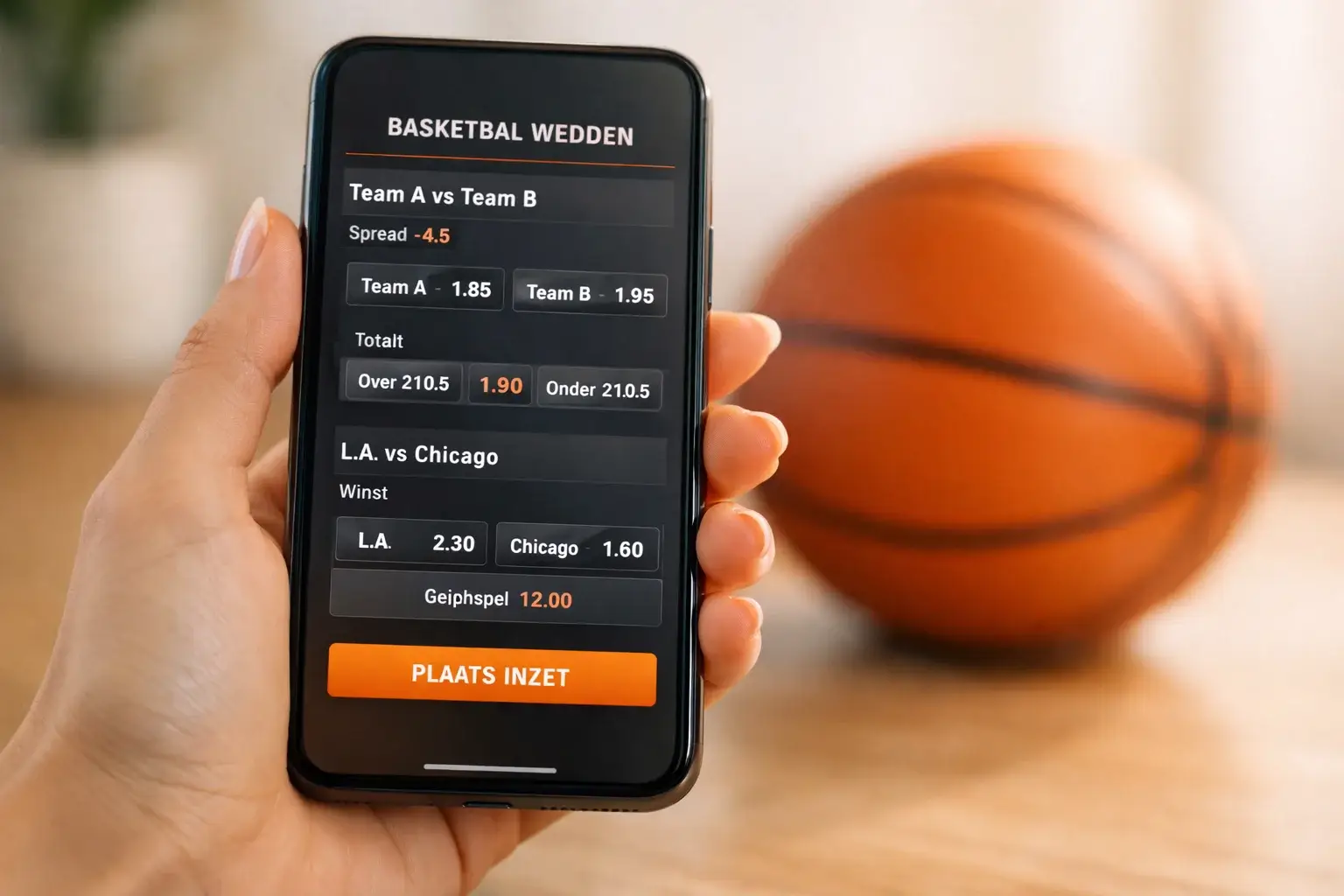 Nederlandse bookmaker vergelijking voor basketbal wedden op smartphone